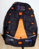 7558m-10 Czarny plecak + wstawka kolor