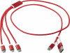 12438621f Kabel do ładowania 5w1 z aluminium z recyklingu czerwony