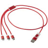 12438621f Kabel do ładowania 5w1 z aluminium z recyklingu czerwony