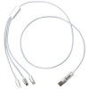 12438681f Kabel do ładowania 5w1 z aluminium z recyklingu srebrny