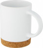 10090101f Kubek ceramiczny o pojemności 425 ml z korkową podstawą, biały