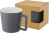 10090001f Kubek ceramiczny 370 ml z matowym wykończeniem, biały szary