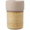 10080907f Kubek ceramiczny 340ml z bambusową osłoną oatmeal