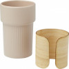 10080907f Kubek ceramiczny 340ml z bambusową osłoną oatmeal