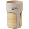10080907f Kubek ceramiczny 340ml z bambusową osłoną oatmeal