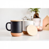53098p-02 Kubek ceramiczny 400ml przykrywka bambus