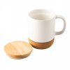 53098p-06 Kubek ceramiczny 400ml przykrywka bambus