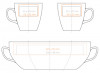 M_473-czerwony Americano Small DUO porcelana CZERWONY