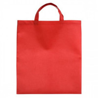 84560p-08 Torba na zakupy Non Woven krótkie uszy, czerwony