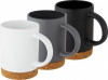 10090190f Kubek ceramiczny o pojemności 425 ml z korkową podstawą, czarny