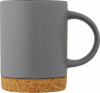 10090182f Kubek ceramiczny o pojemności 425 ml z korkową podstawą, szary