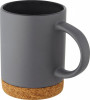 10090182f Kubek ceramiczny o pojemności 425 ml z korkową podstawą, szary