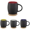 10046602f Ceramiczny kubek z drewnianym wiekiem/spodeczkiem