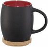 10046602f Ceramiczny kubek z drewnianym wiekiem/spodeczkiem