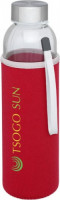 10065621f Butelka szklana 500 ml w etui czerwony 10065621f Butelka szklana 500 ml w etui czerwony